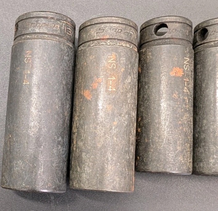 Vintage Snap On Socket Lot Of 7x Multiple Sockets From Same Set