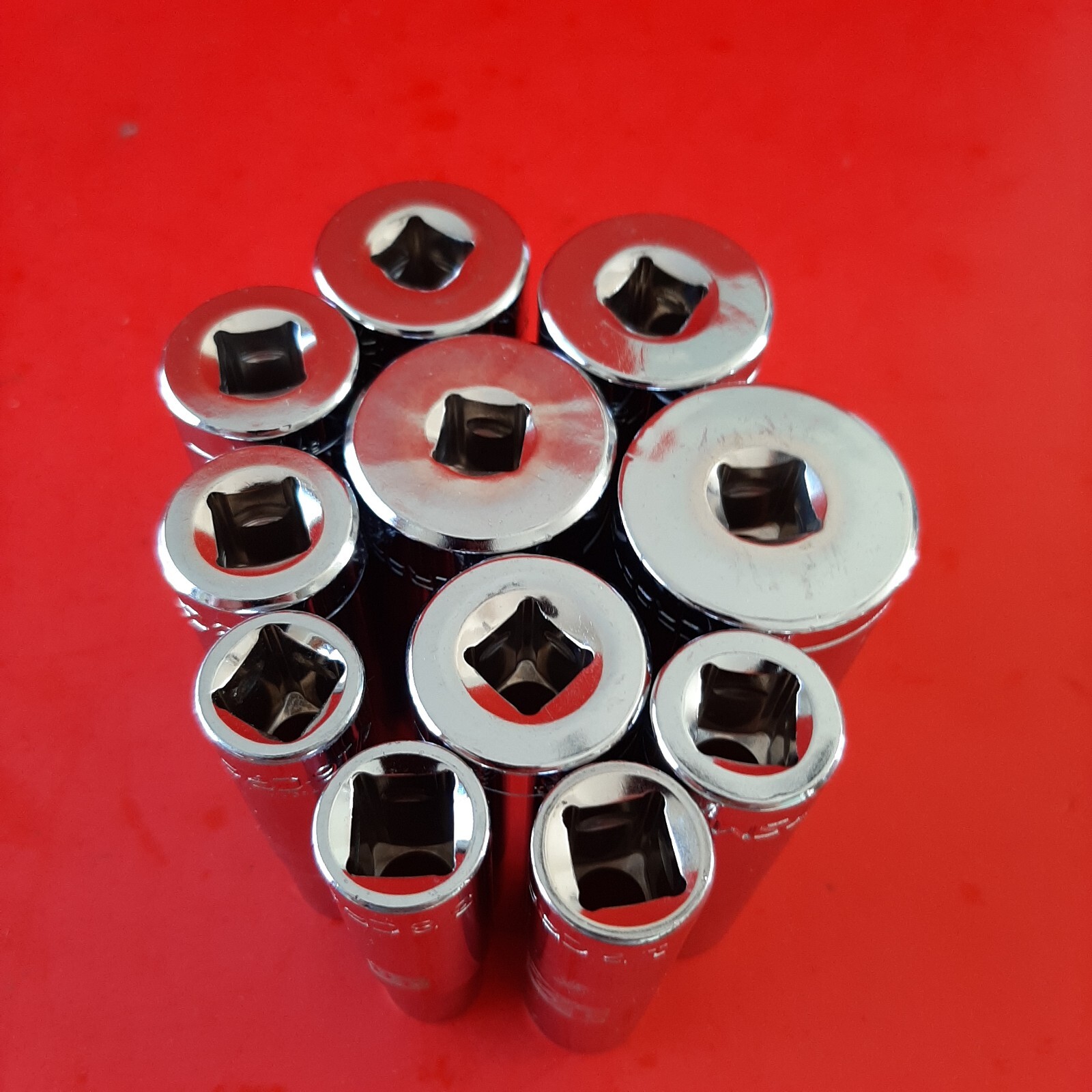 NEW CRAFTSMAN Easy Read 11pc 3/8″ Drive DEEP 12 Point SAE Socket Set 3/8-1″