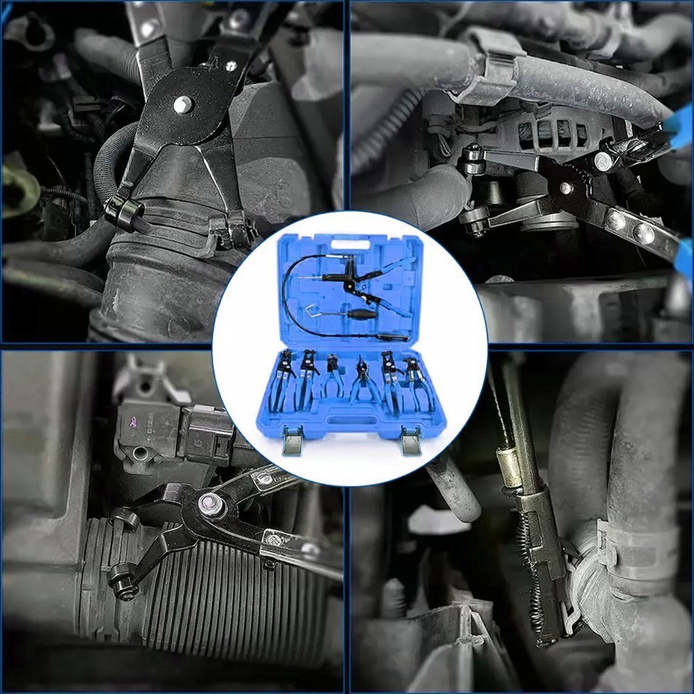 10Pc Hose Clamp Pliers Remover Kit with Long Reach Wire Spring Hose Clamp Pliers