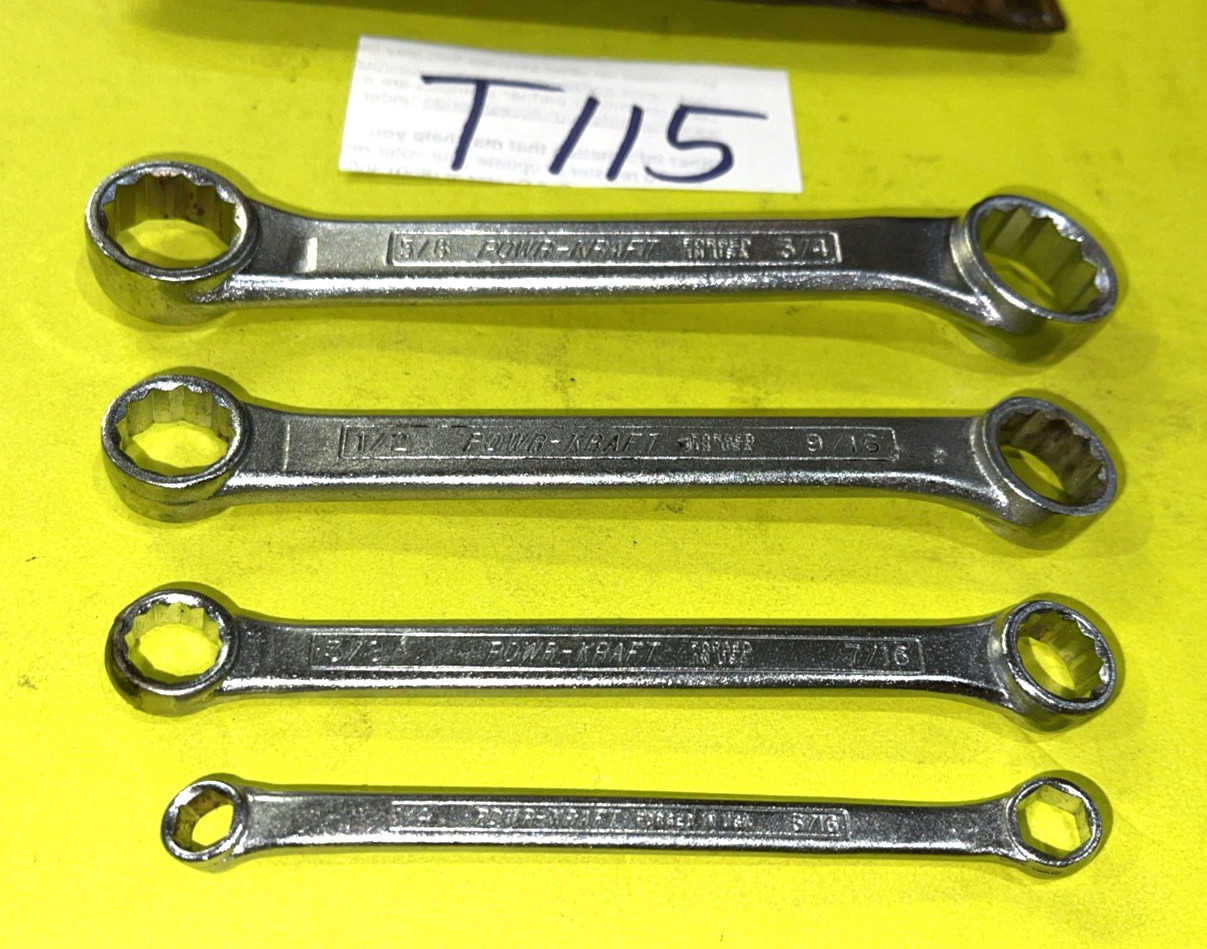 POWR-KRAFT TOOLS VINTAGE 4 PIECE SAE. SHORT BOX-END WRENCH SET 1/4 – 3/4