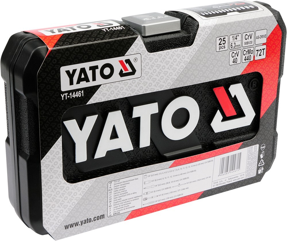 YATO YT-14461 Socket wrench ratchet 1/4″ set 25pcs.