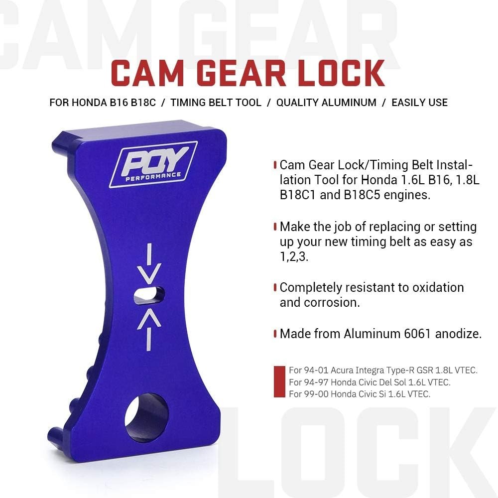 Aluminum Cam Gear Lock for Honda/Acura B16 B18C1 B18C5 VTEC – Easy DIY Solution