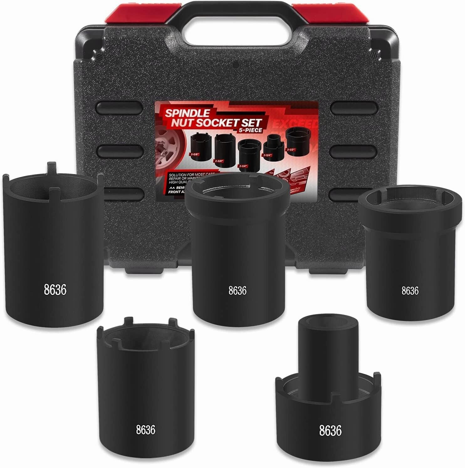 648636 Spindle Nut Socket Kit Axle Hub Nut Socket 1/2″ Drive Fit Ford Dana 50 60