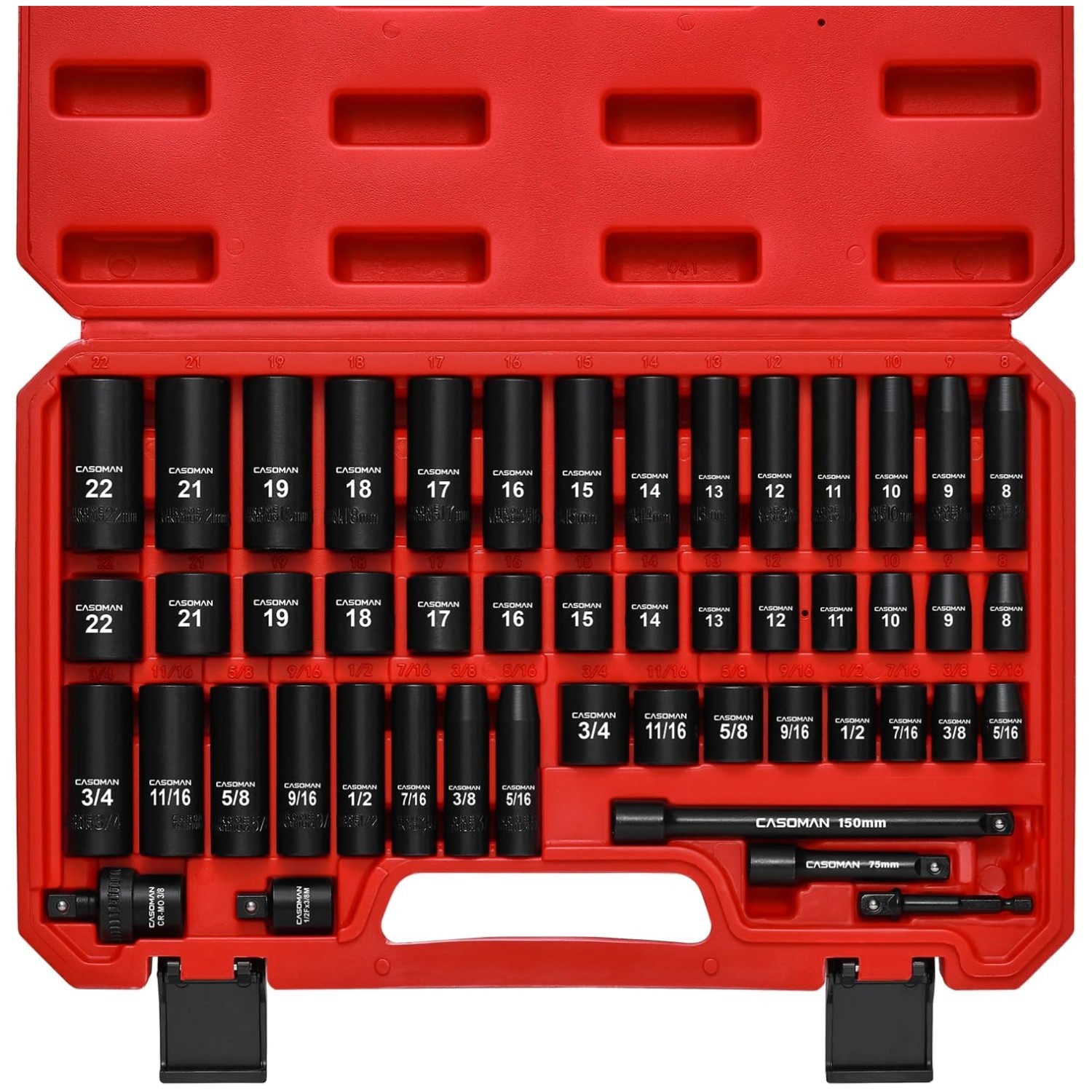 Casoman 49-Piece 3/8″ Drive Impact Socket Set