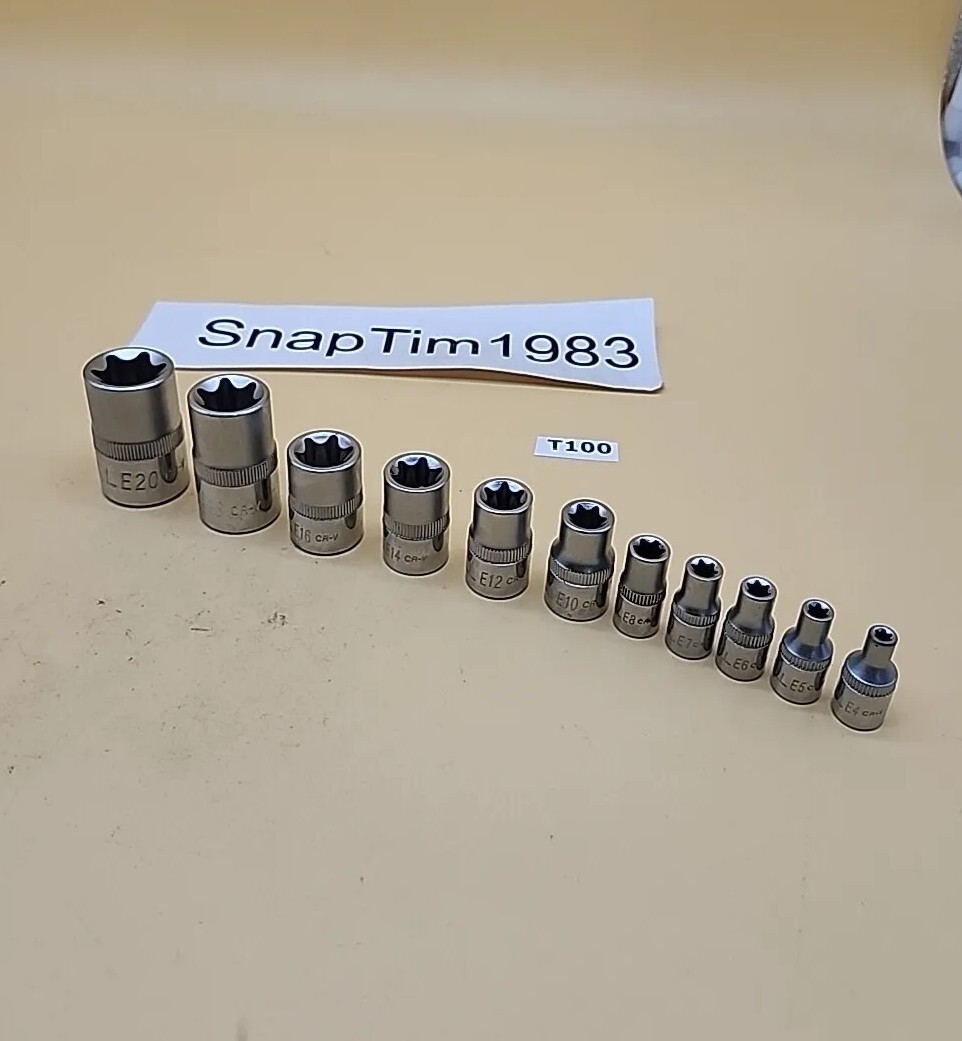 11 pc Cornwell Torx Star Bit Female E Socket Set E4-5-6-7-8 E20-18-16-14-12-10