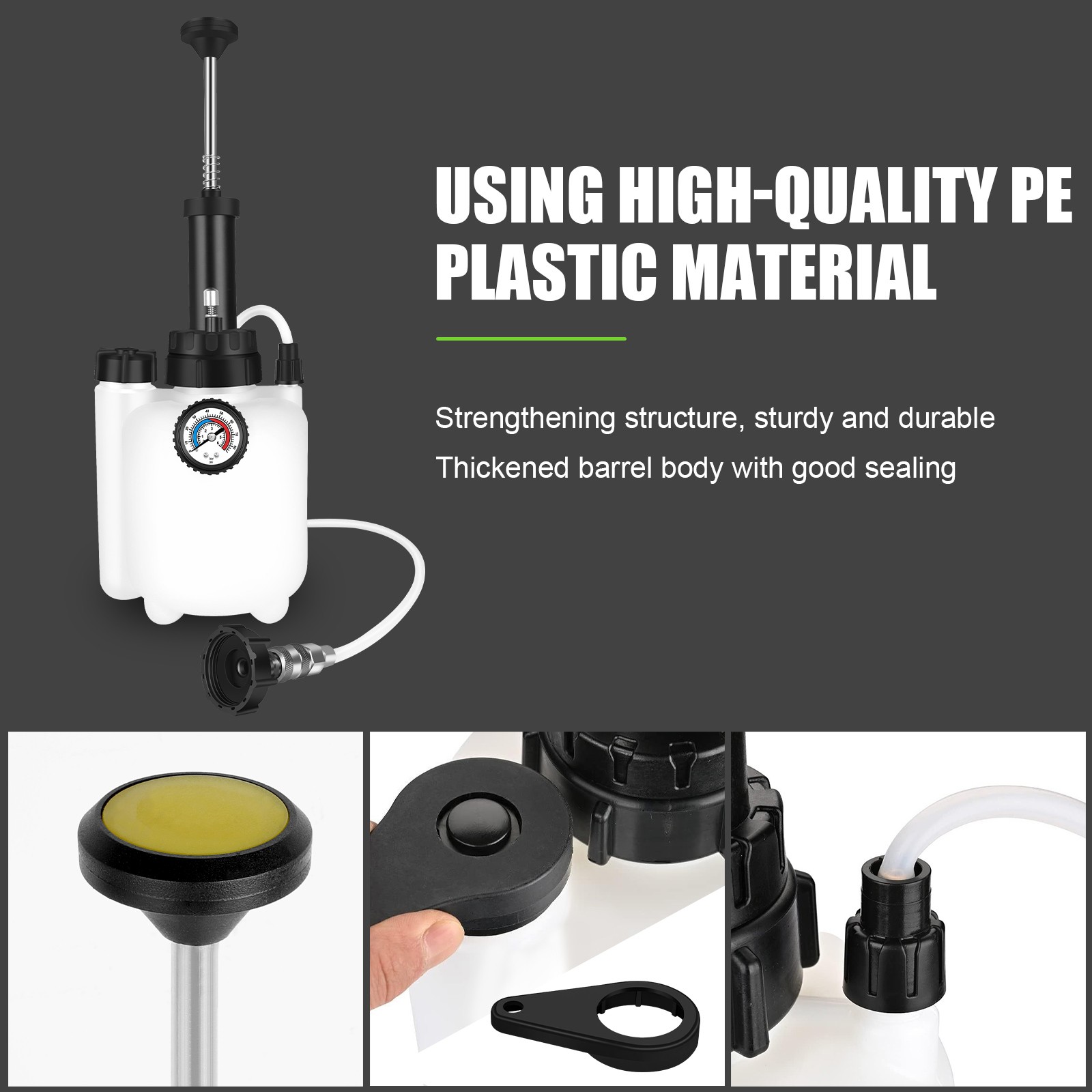 3L+1L Car Brake Bleeder Clutch Bleeding System Fluid Bleeder Tool Set Kit USA