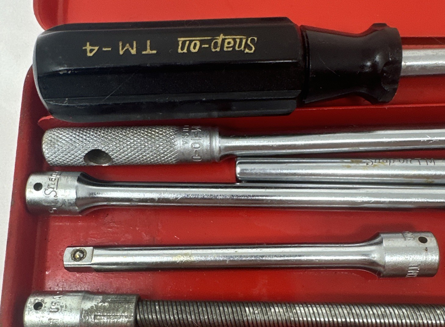 VTG Snap-On 42 Piece Socket Wrenches With Metal Case Dated 1955 Pre-Owned