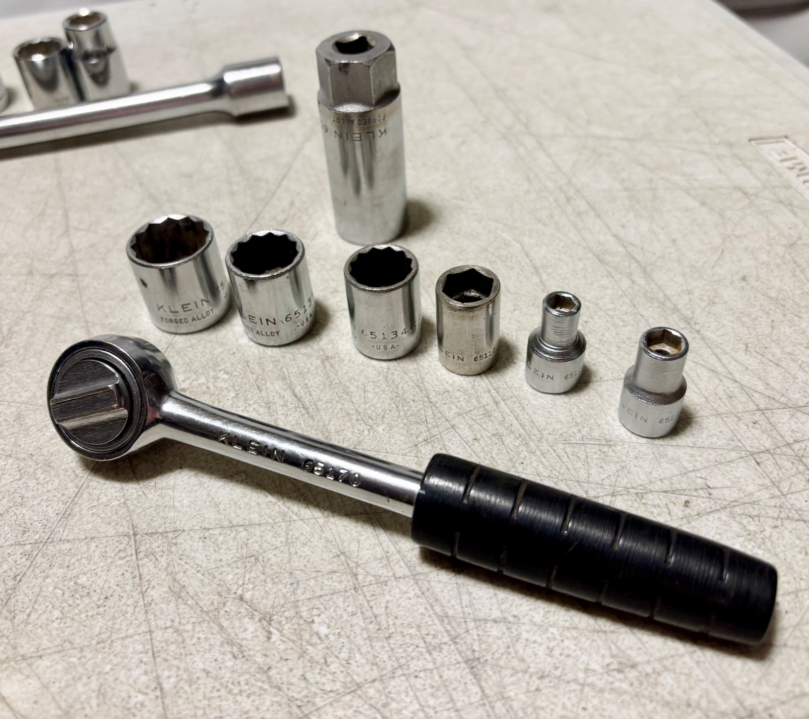 Mixed Lot Sockets Ratchet Extensions Craftsman Klein Snapon Apex & MISC 33 Piece