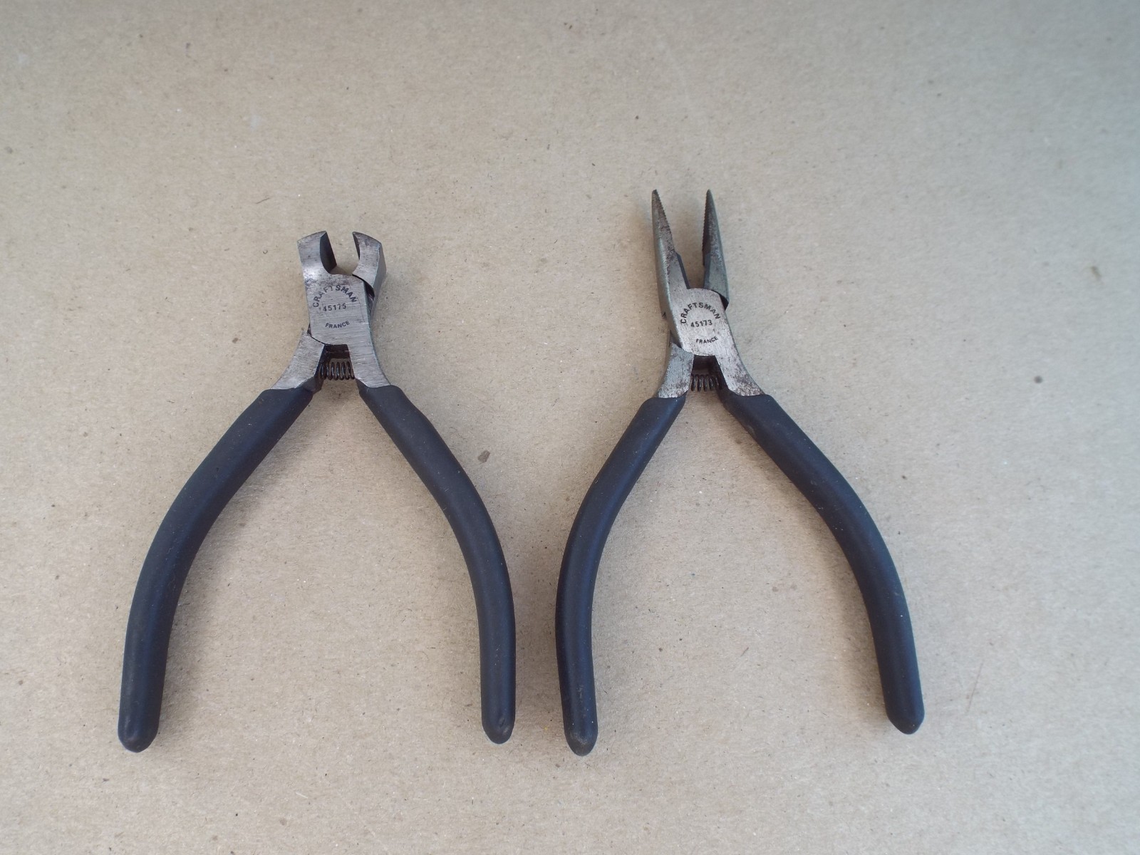 VTG Rare Craftsman Mini Nippers #45175 & Needle Nose Pliers #45173 France (Read)