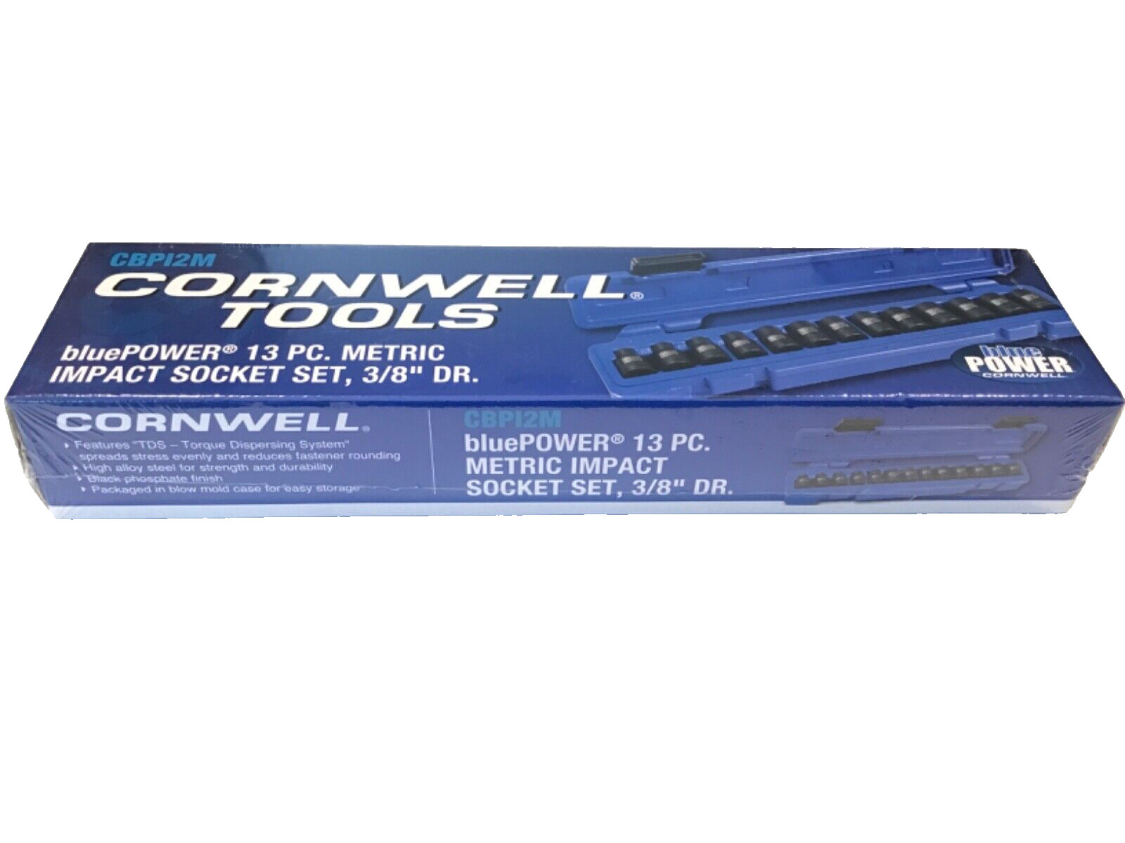 Cornwell CBP12M 13 Piece 3/8” Drive Metric Impact Socket Set In Snap Latch Case