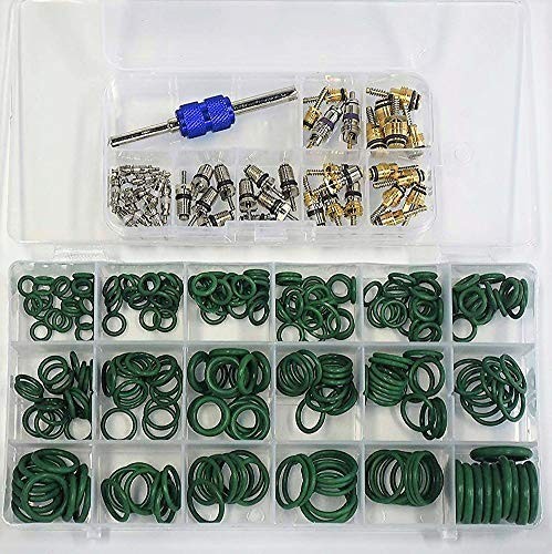 Car AC Repair Kit 270 Piece O Ring Set 40 Valve Cores Tool R12 R134a Tire