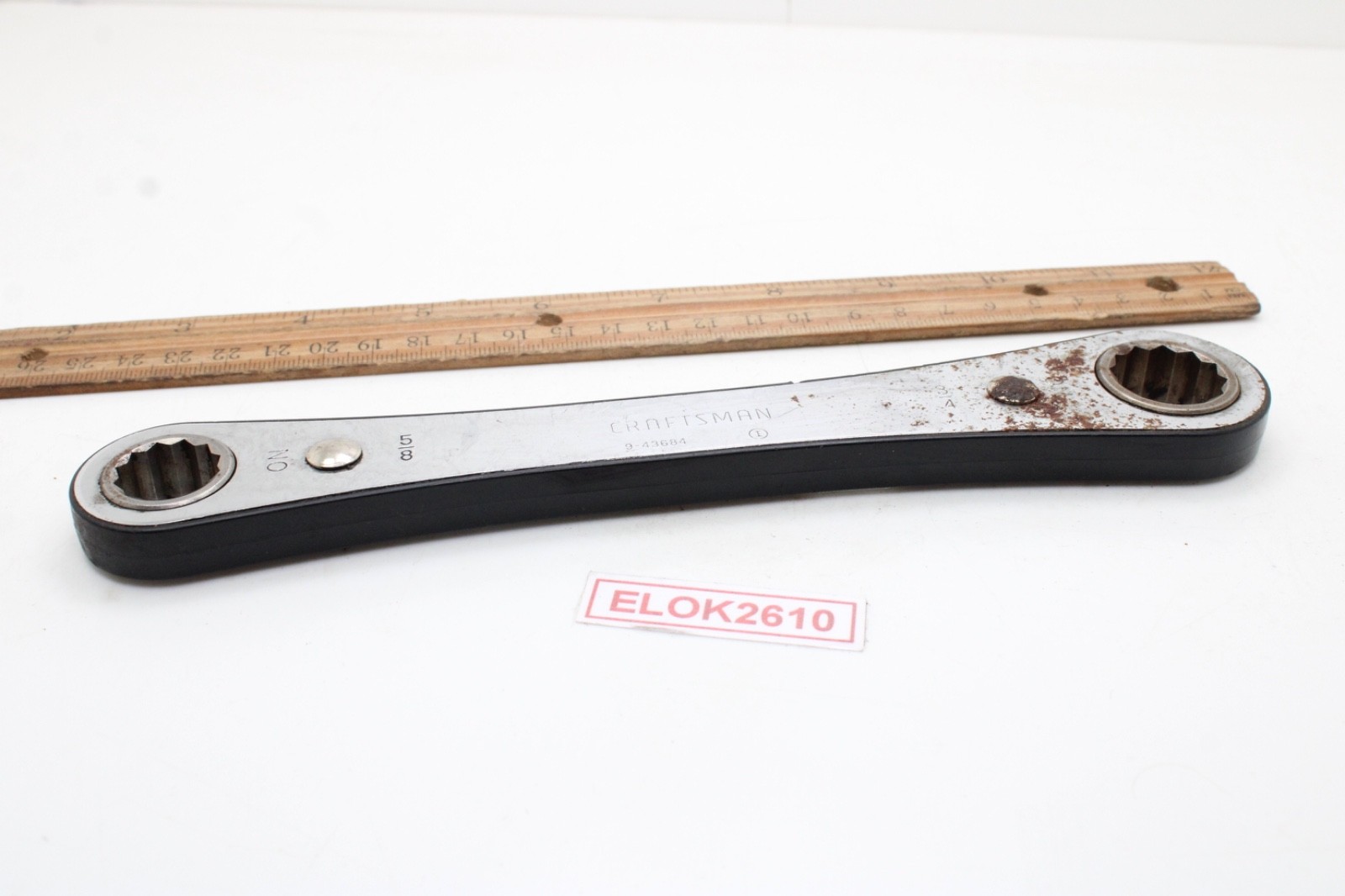 Craftsman 9-43684 5/8″ x 3/4″ SAE Chrome Ratcheting Box Wrench USA