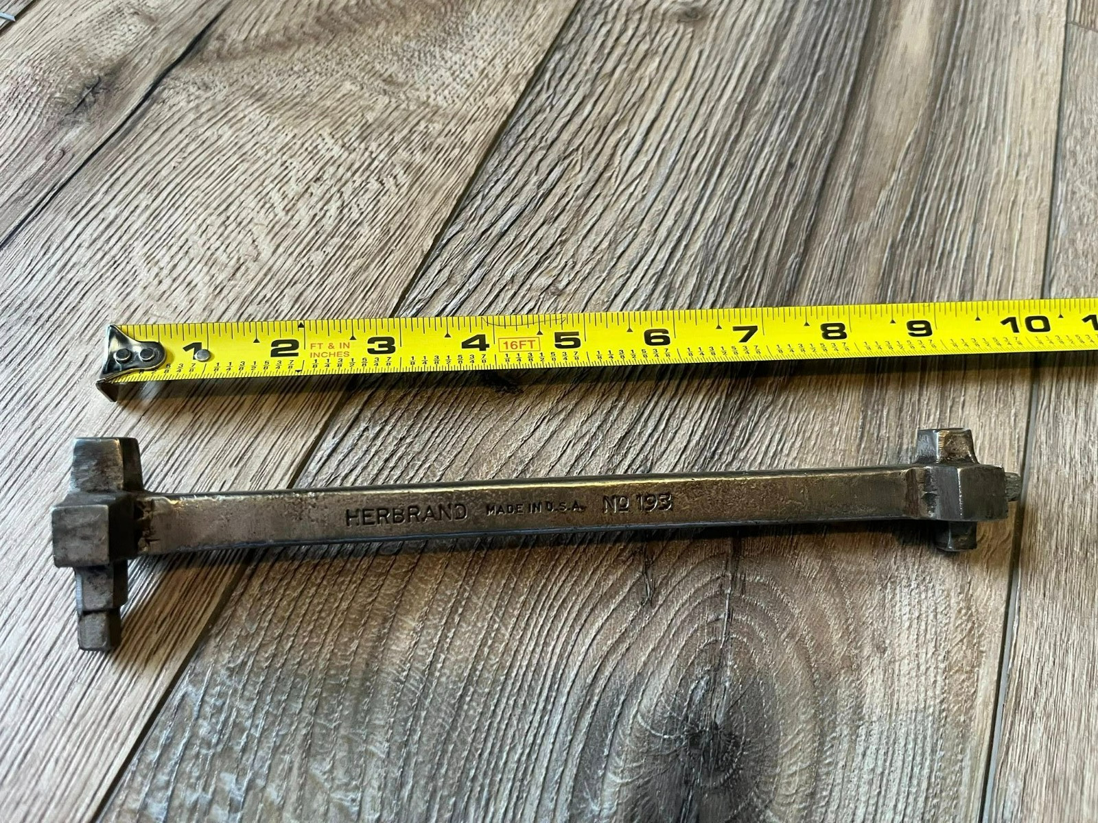 Vintage Herbrand Tools Square Drain Plug Multi Wrench, No. 193