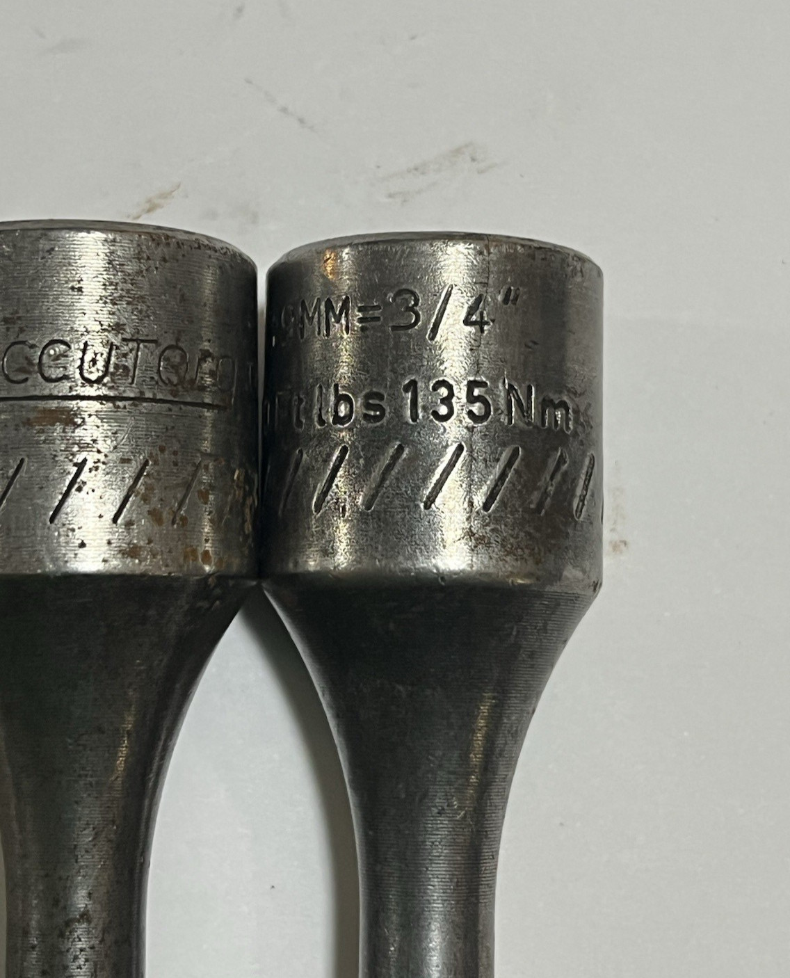 Accutorq Wheel Lug Nut Torque Impact Stick 2 pc Set 3/4 19mm 13/16 x 100 Ft/Lb