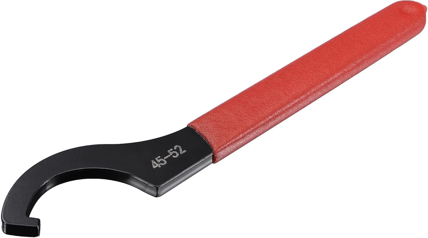 C Hook Spanner Wrench, 45-52mm Round Nut, 7.09 In, Red Handle, Black Oxidized