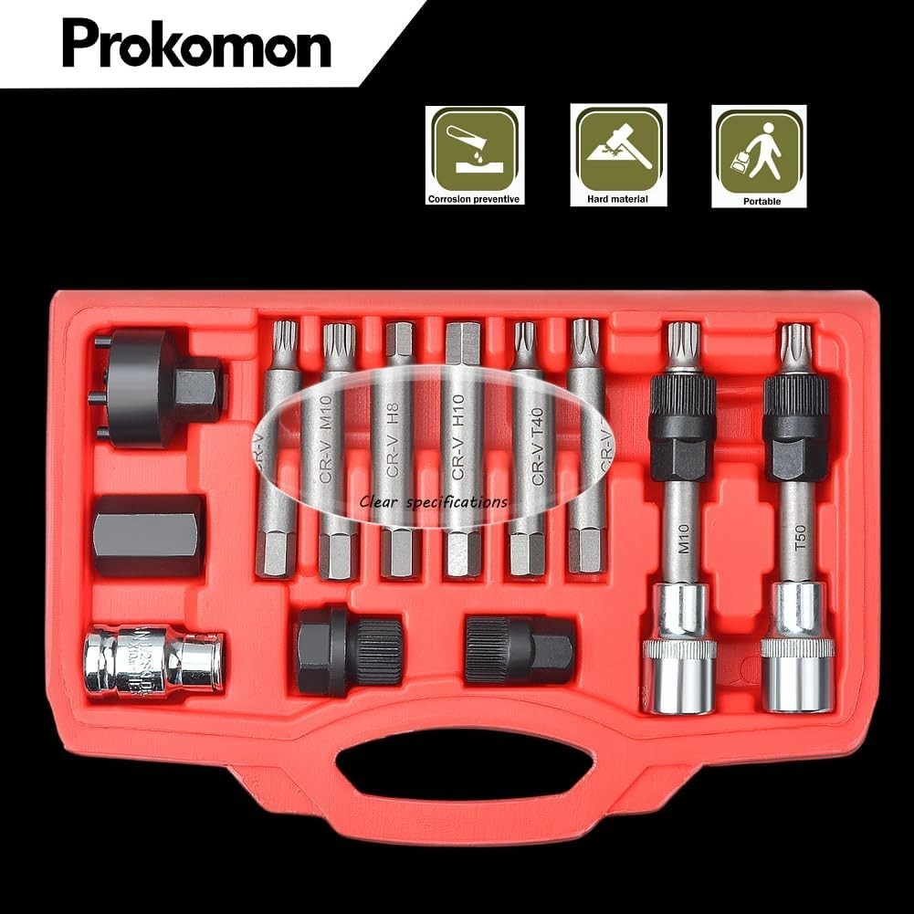 13-Piece Alternator Pulley Tool Kit for Smooth Vehicle Repairs – Chrome Vanadium