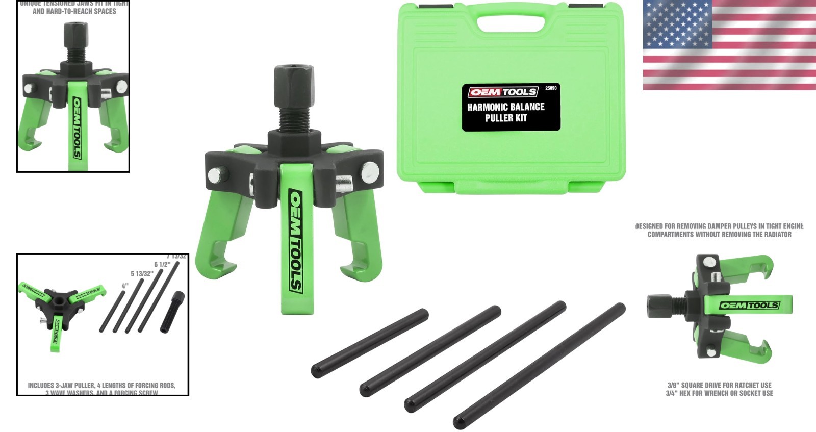 Efficient Harmonic Balancer Puller Kit – Compact Hand-Powered Tool for Mechanics