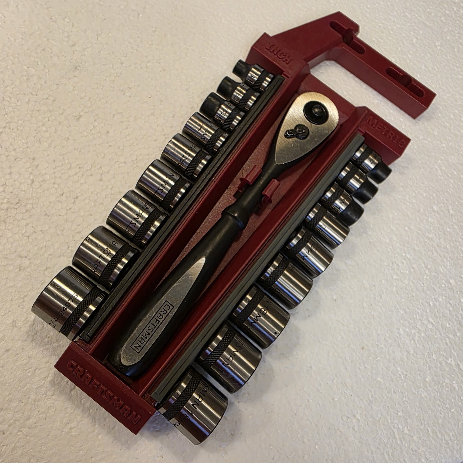 Craftsman Ratchet Socket Set 3/8″ Drive 24963 19 Peice SAE & Metric Black Oxide