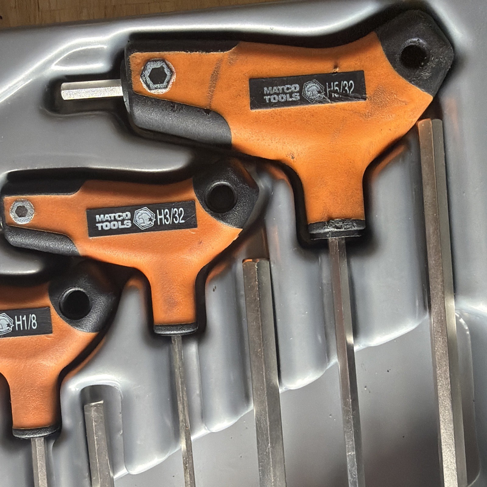 Matco Tools SAE T-Handle Long Short Combination Hex Key Wrench Set Orange STX9