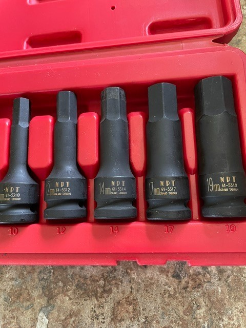 NAPA 8-Piece NPT 610328 Swivel 1/2″ Drive Impact Metric Hex Bit Set 6mm – 19mm