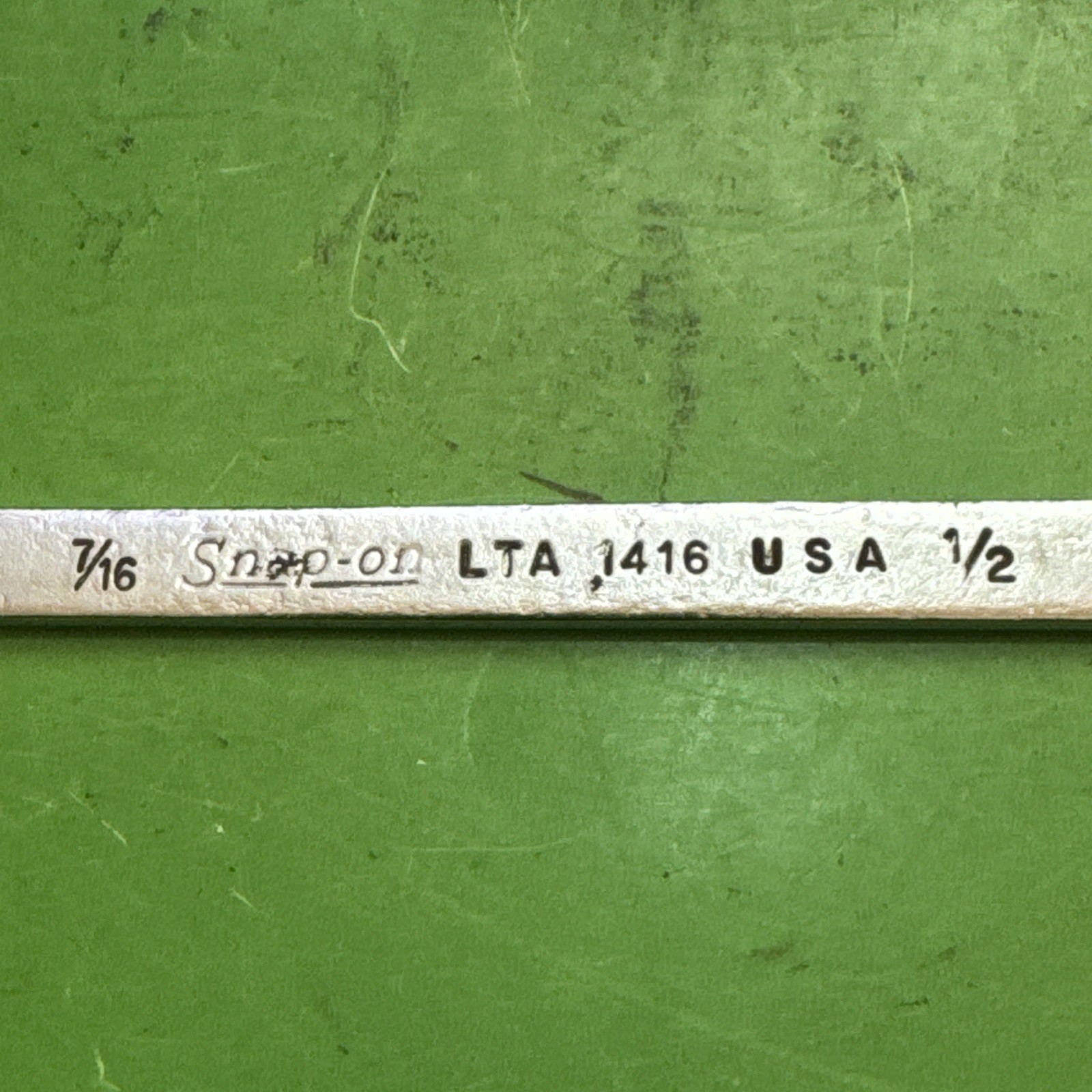 Snap-On USA SAE 7/16″ x 1/2″ Tappet Slimline Low Torque Open End Wrench LTA1416