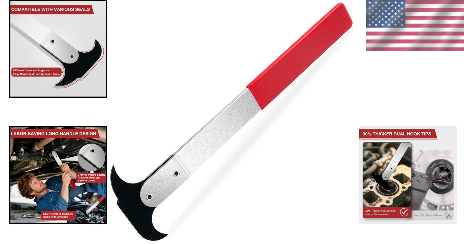 Efficient Oil Seal Removal Tool with Long Handle – Ideal for Cars, SUVs & Trucks