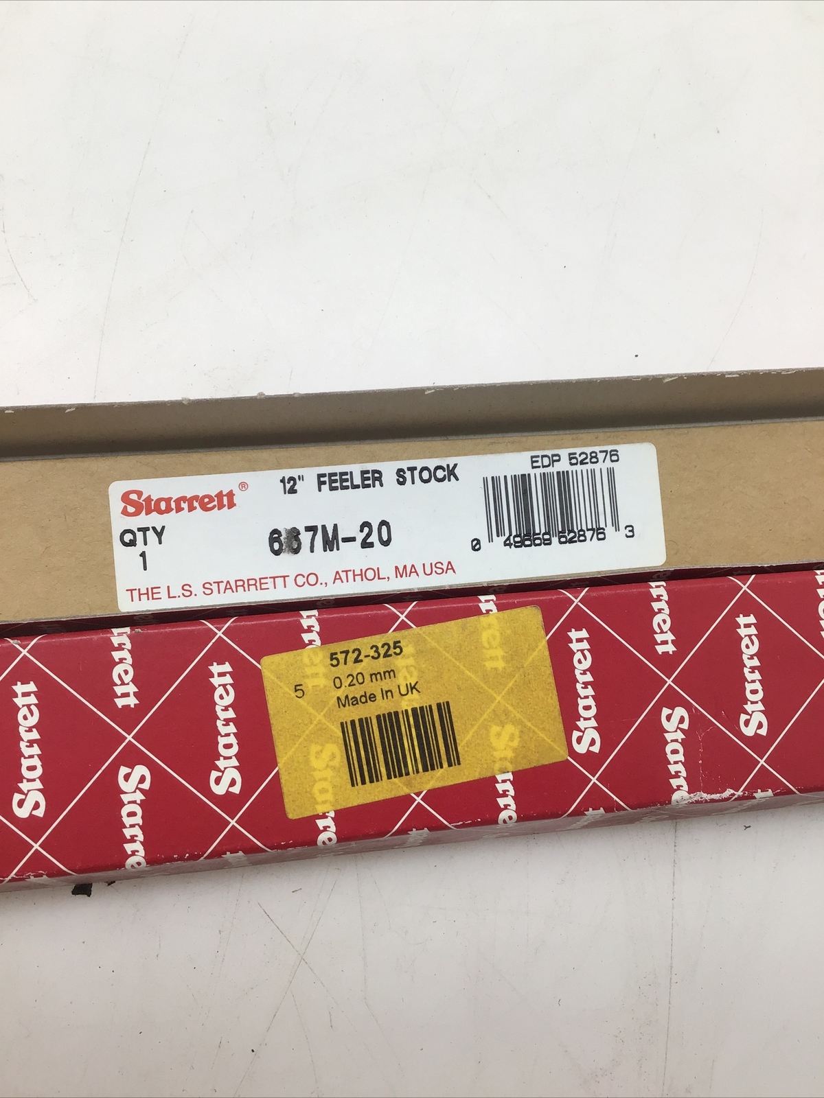 Starrett 12” Tempered Steel Feeler Stock Strip Metric 0.2mm 3pcs Ref170