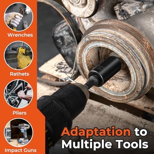 6-Piece Lug Nut Removal Tool Set, 1/2″ Drive Extractor for Damaged & Rusted Bolt
