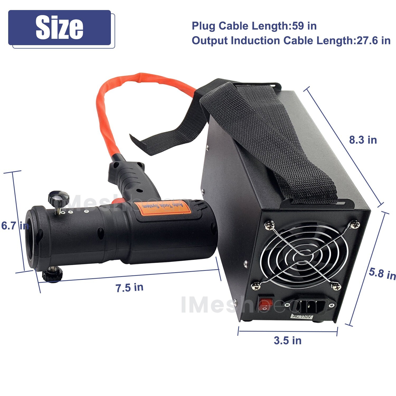 1500W Magnetic Induction Heater Kit Tool for Automotive Flameless Heat+10 Coils
