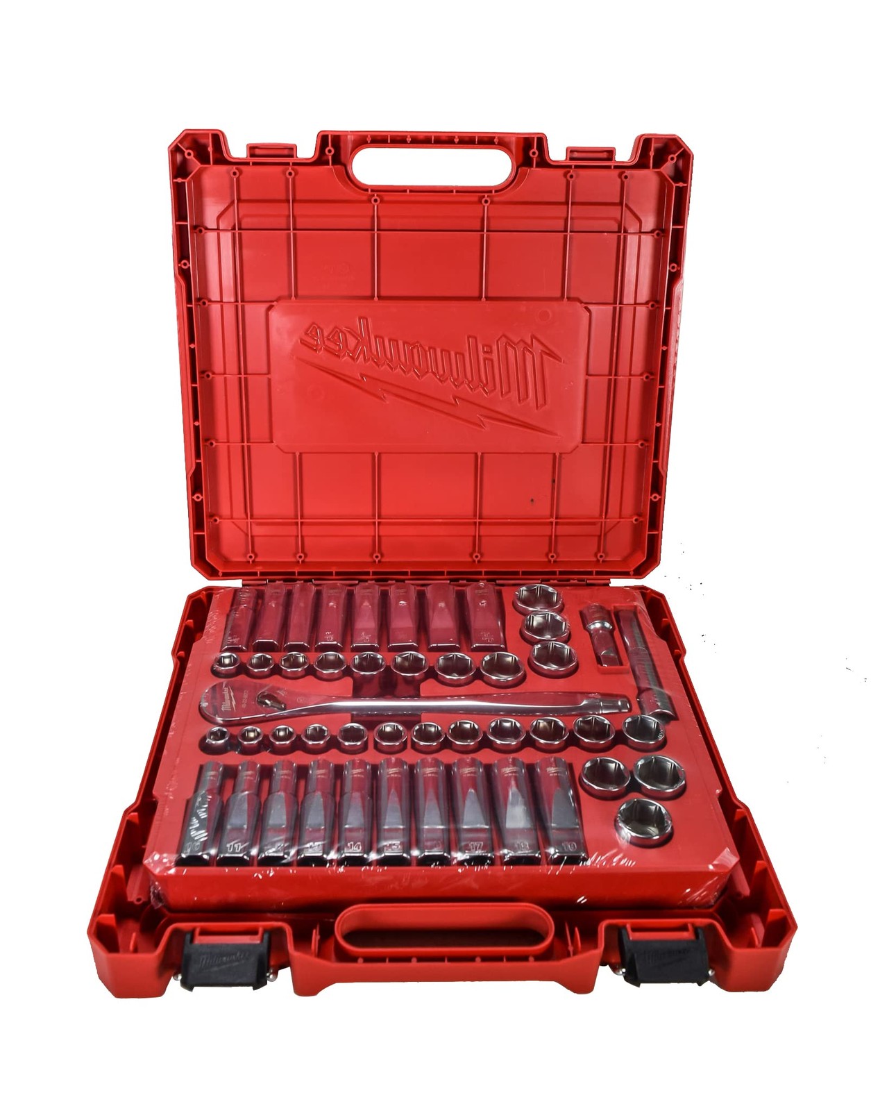 Milwaukee 48-22-9010 47-Piece 1/2 in. Drive Metric and SAE Ratchet and Socket S