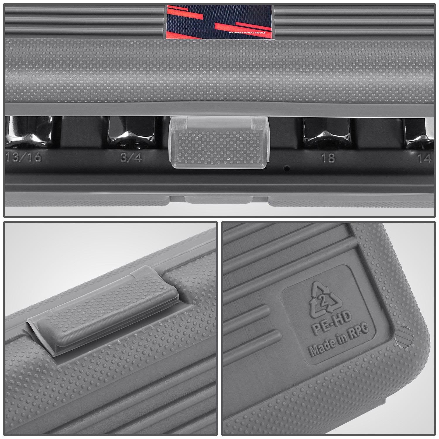 5 Pcs Chrome-Vanadium Steel 3/8 inches Spark Plug Impact Socket Set+Storage Case