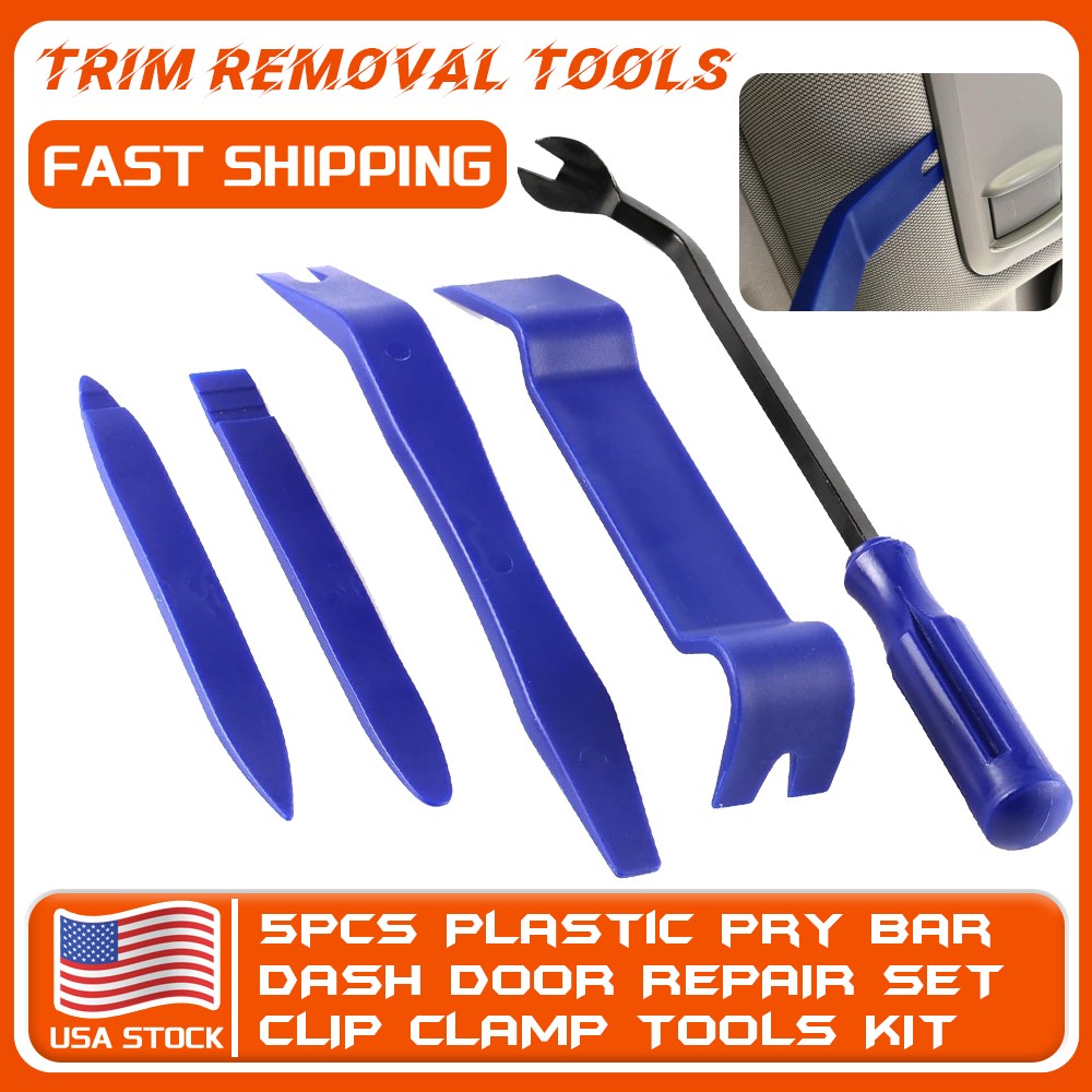 5PC Clip Trim Removal Pry Tools Interior Fastener Puller Remover Body Repair Set