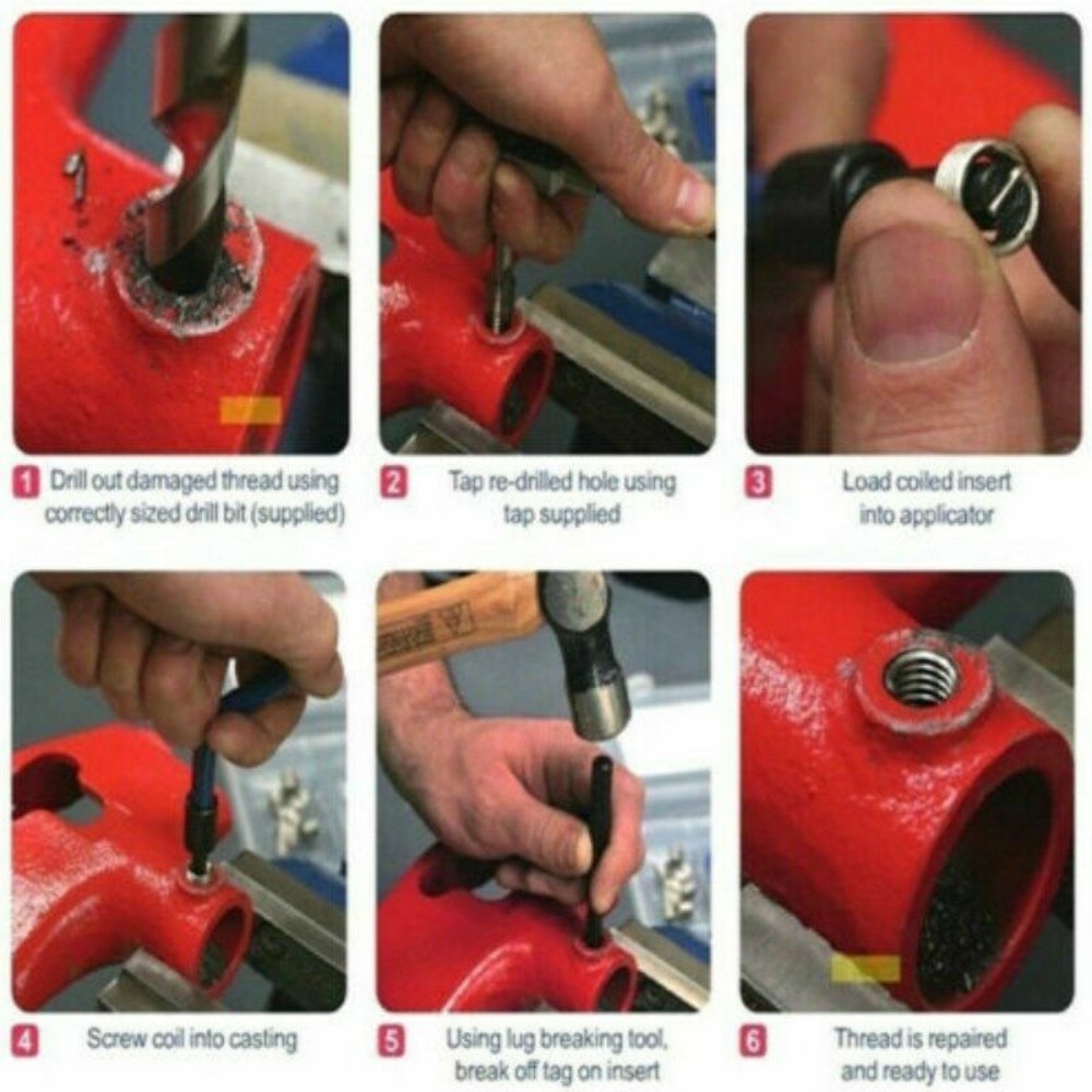 M3*0.5 Thread Repair Tool Metric Thread Repair Insert Kit Warranty for One Year#