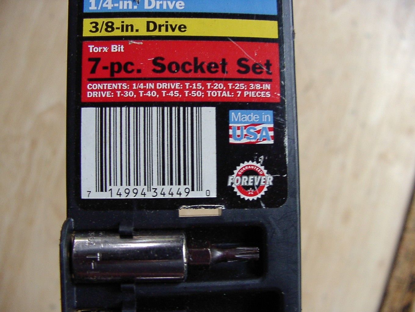 Craftsman 934449 Torx Bit Socket Set 6pc 1/4″ -3/8″ Drive T15-T50 GK ,USA,READ!
