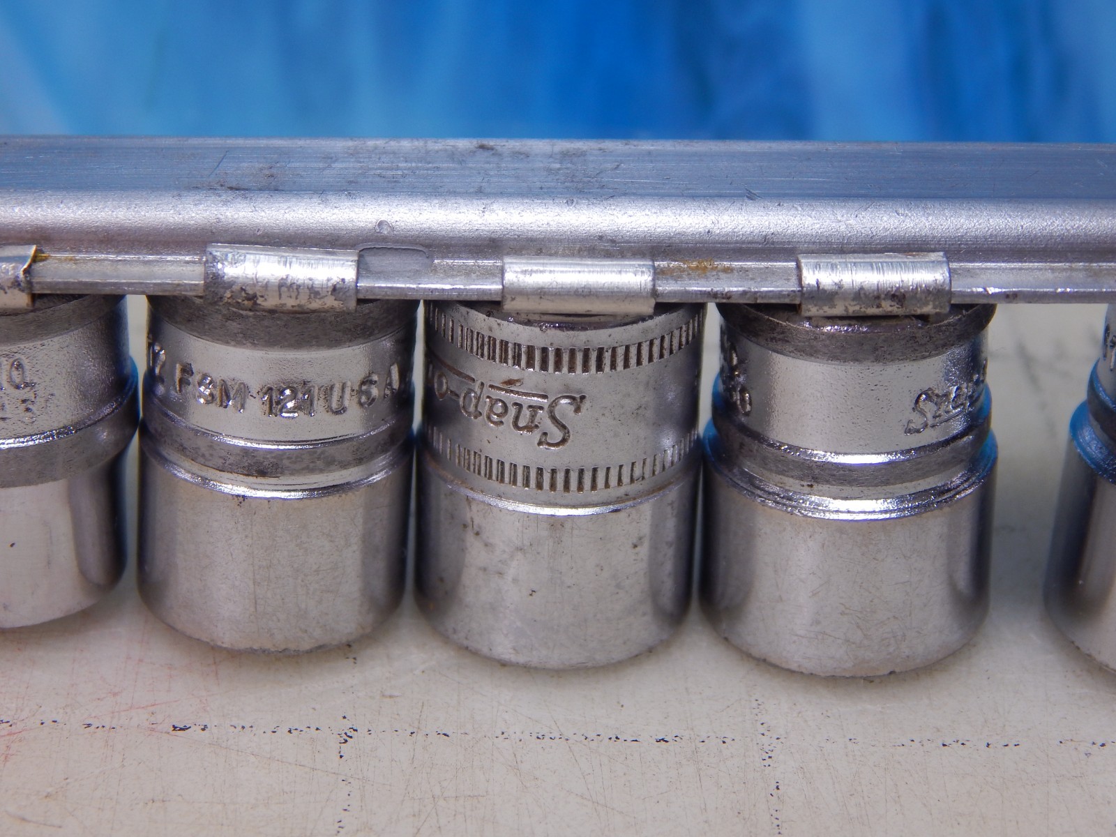 Snapon socket set 3/8″ dr. FSM series, Metric 6 point W/ A269 Rail, 6-14, 16-18