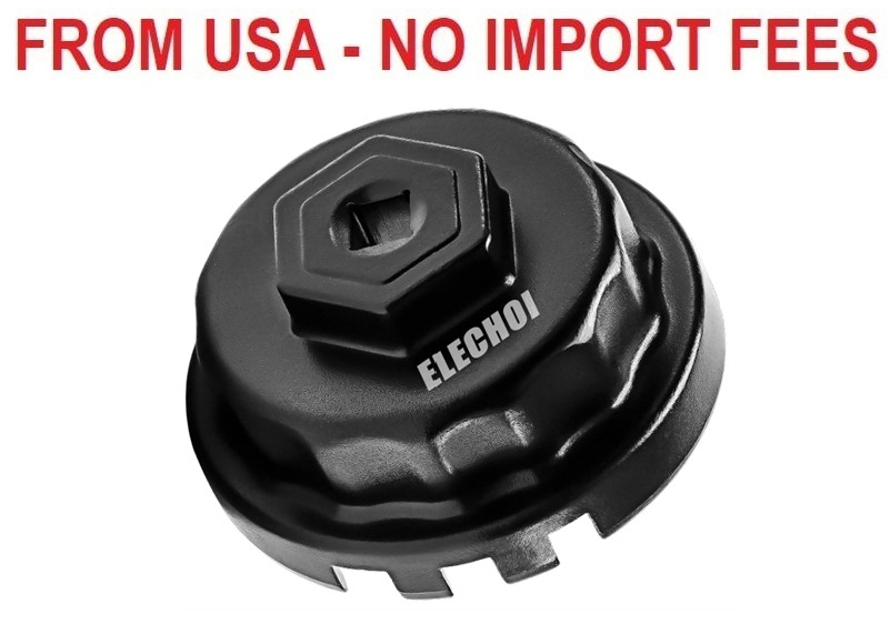 64mm Oil Filter Wrench Removal Tool Socket, 14 Flutes/4 Slots | Compatible with