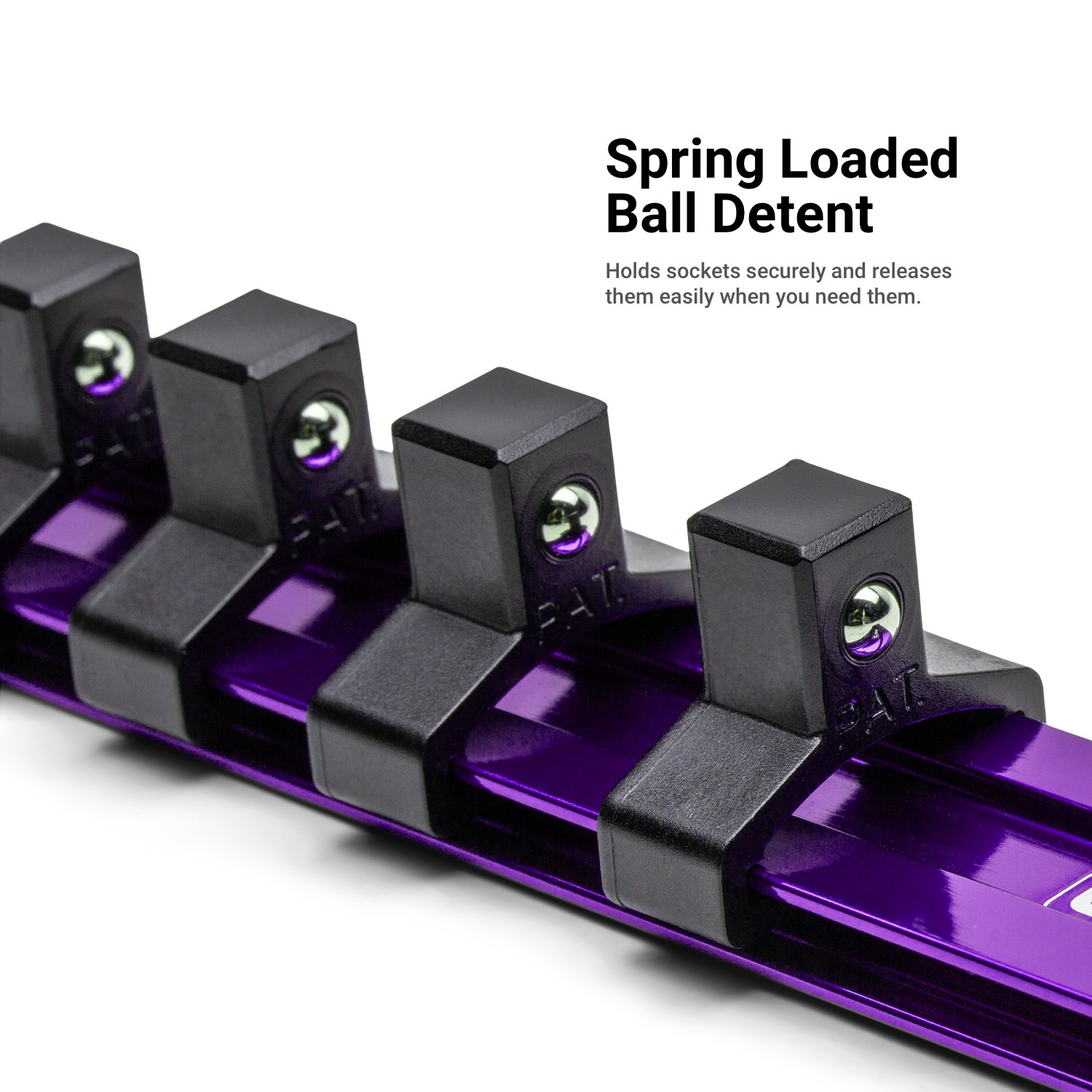 Capri Tools Aluminum Socket Rail with Socket Clips, 17″ Long, Purple