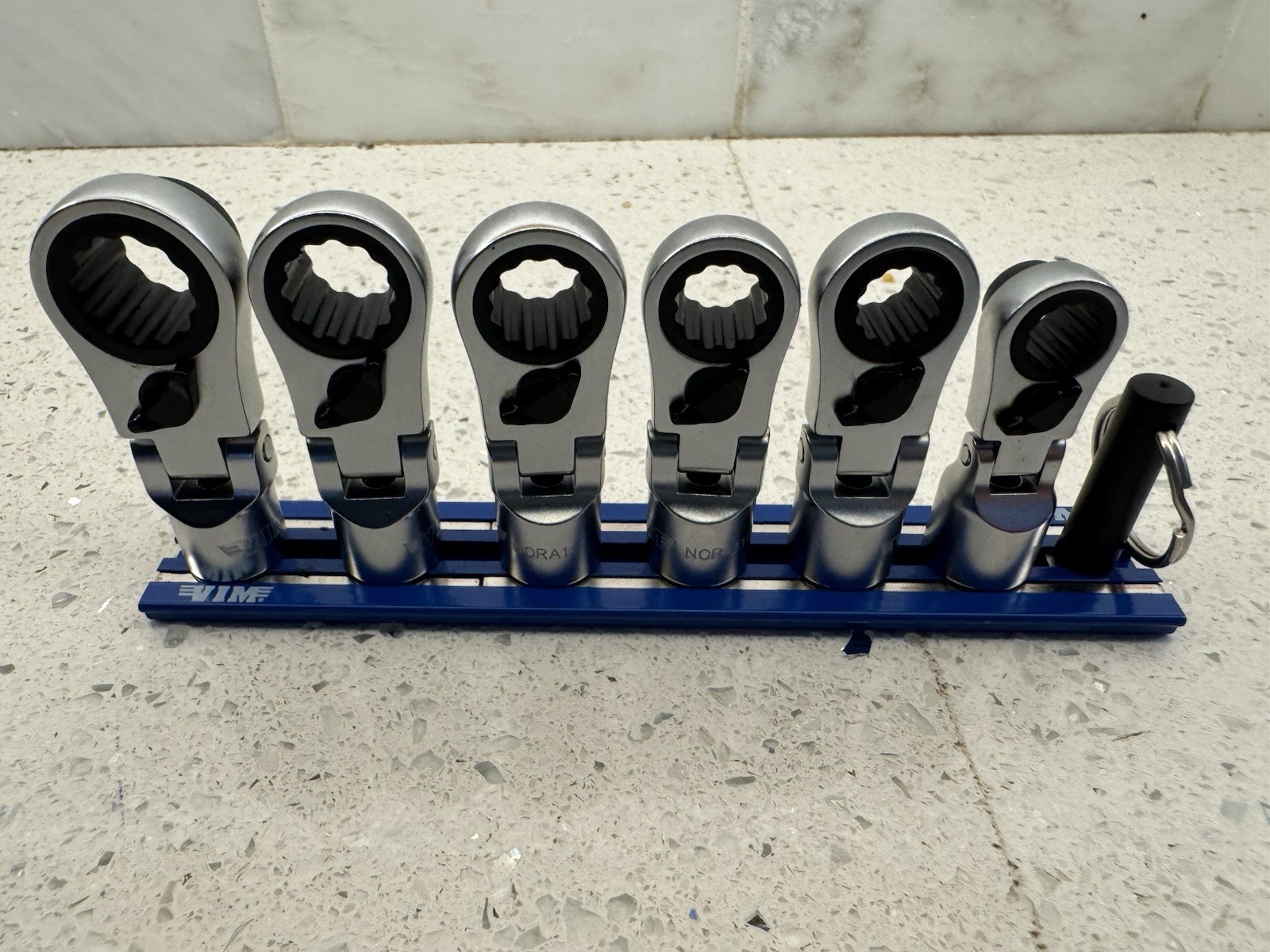 VIM Tools 6 Piece 12 Point Offset, Flex Head Ratcheting Wrench Attachments NEW