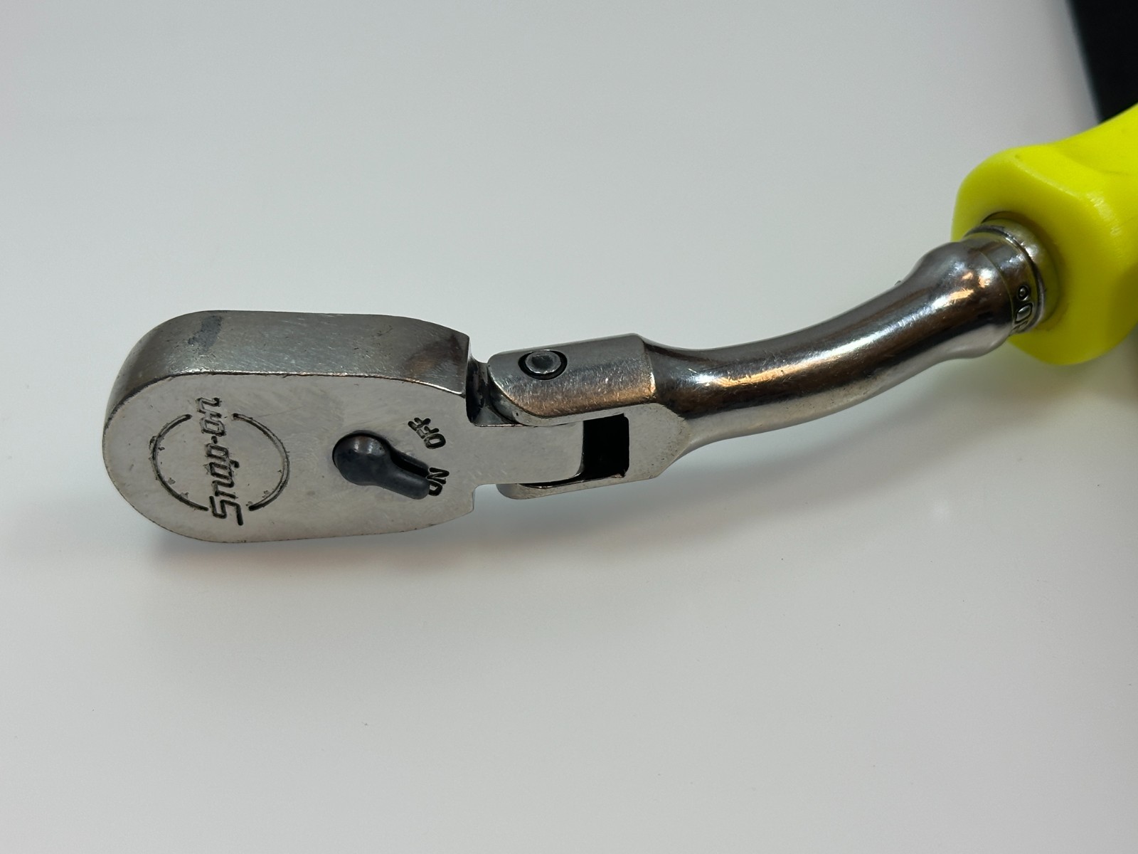 🇺🇸 Snap-on USA FHOF80 RARE 3/8” Drive Offset Flex Hi-Viz Hard Handle Ratchet