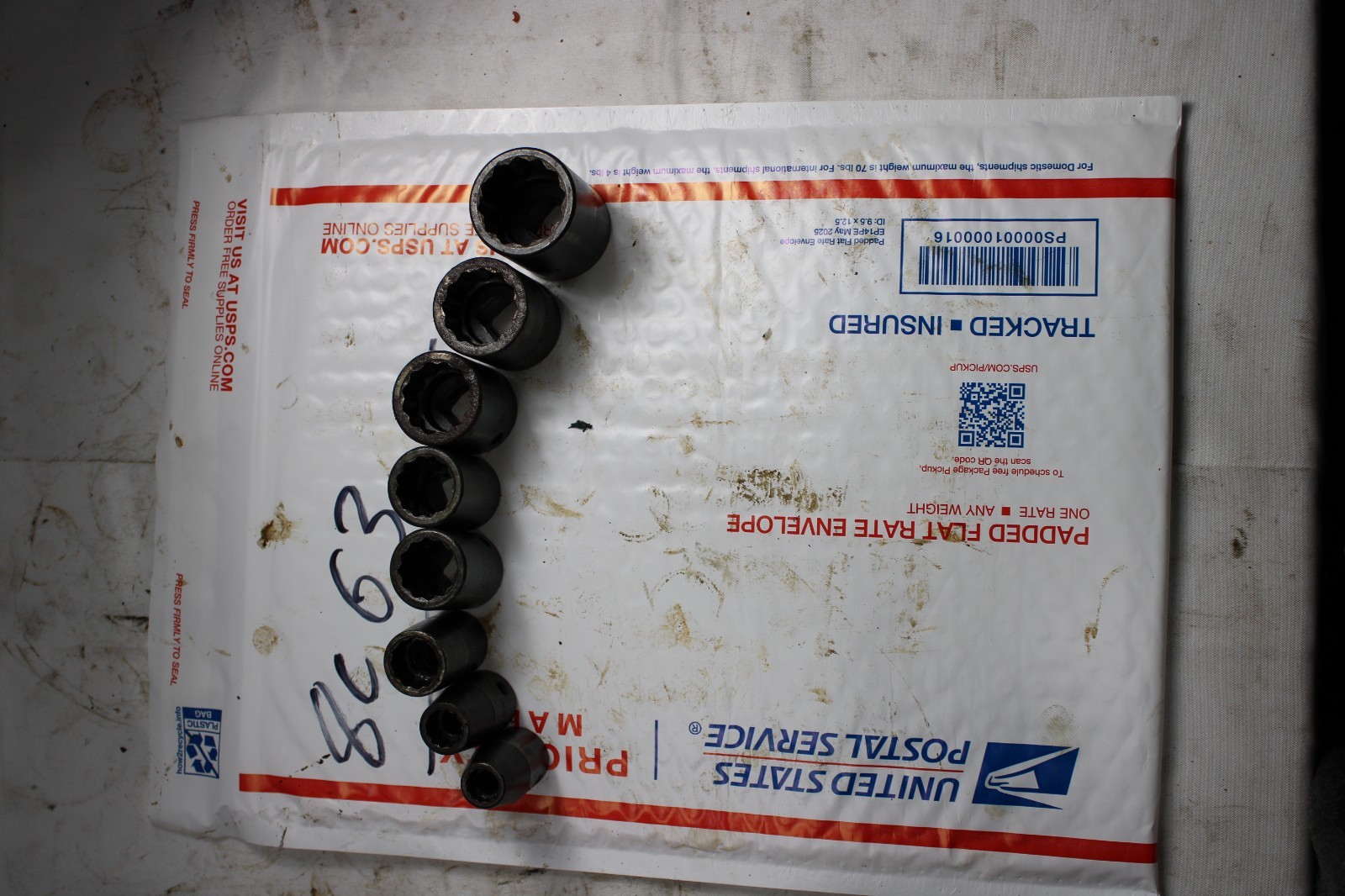 Snap On 8Pc 1/2 Dr 12 Pt Shallow SAE Impact Socket Set 313IMD 3/8-1in