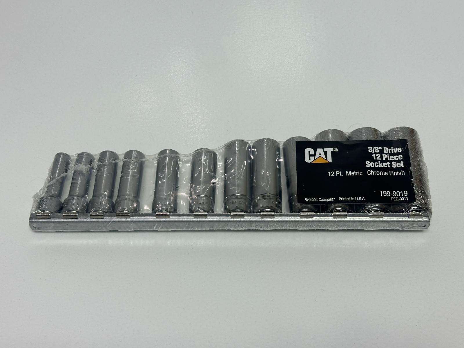 🇺🇸 CAT Caterpillar USA 12pc Deep Metric 8-19mm Socket Set 3/8″ Drive 12-Point