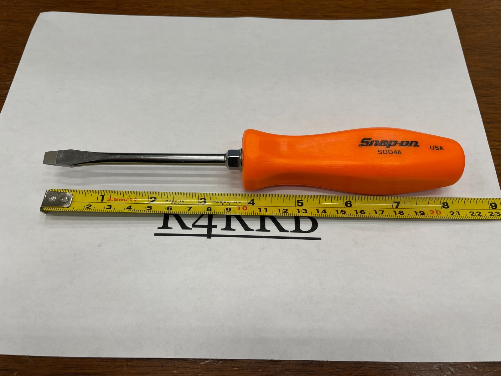 Snap-on Tools USA NEW ORANGE CLASSIC Hard Handle Flat Head Screwdriver SDD4Ao