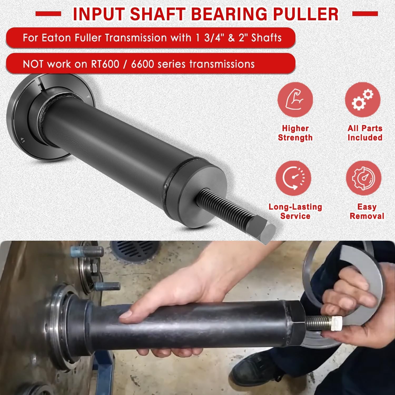 4308011 For Eaton Fuller 1 3/4″ & 2″ Shafts Input Shaft Bearing Puller Tool Kits