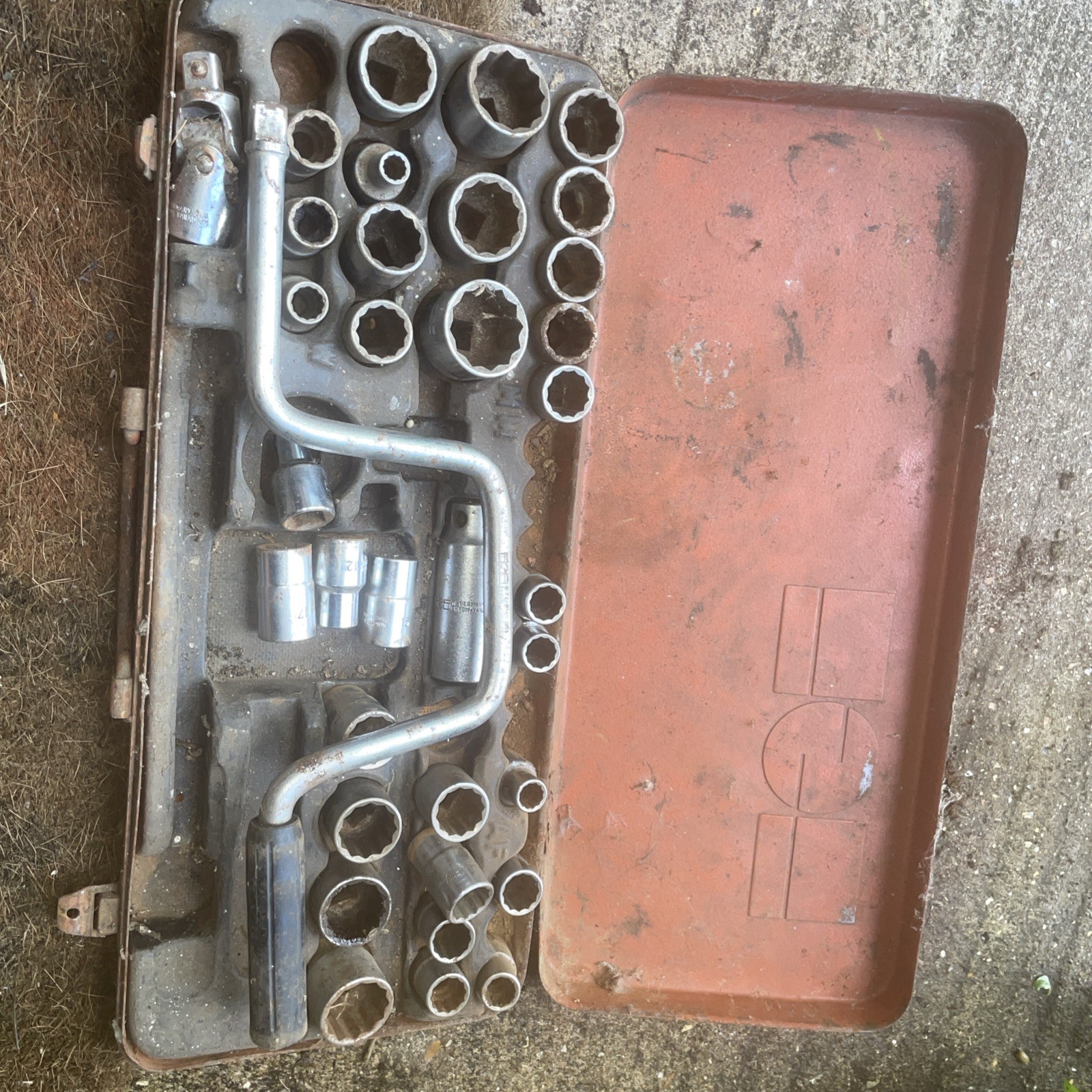 W Germany Socket Set 1/2″ Drive Vintage Tools incomplete30 pieces