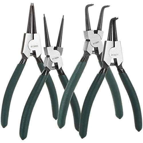 7″ Snap Ring Pliers Set – Heavy Duty Internal/External Circlip Kit, Precision Sp