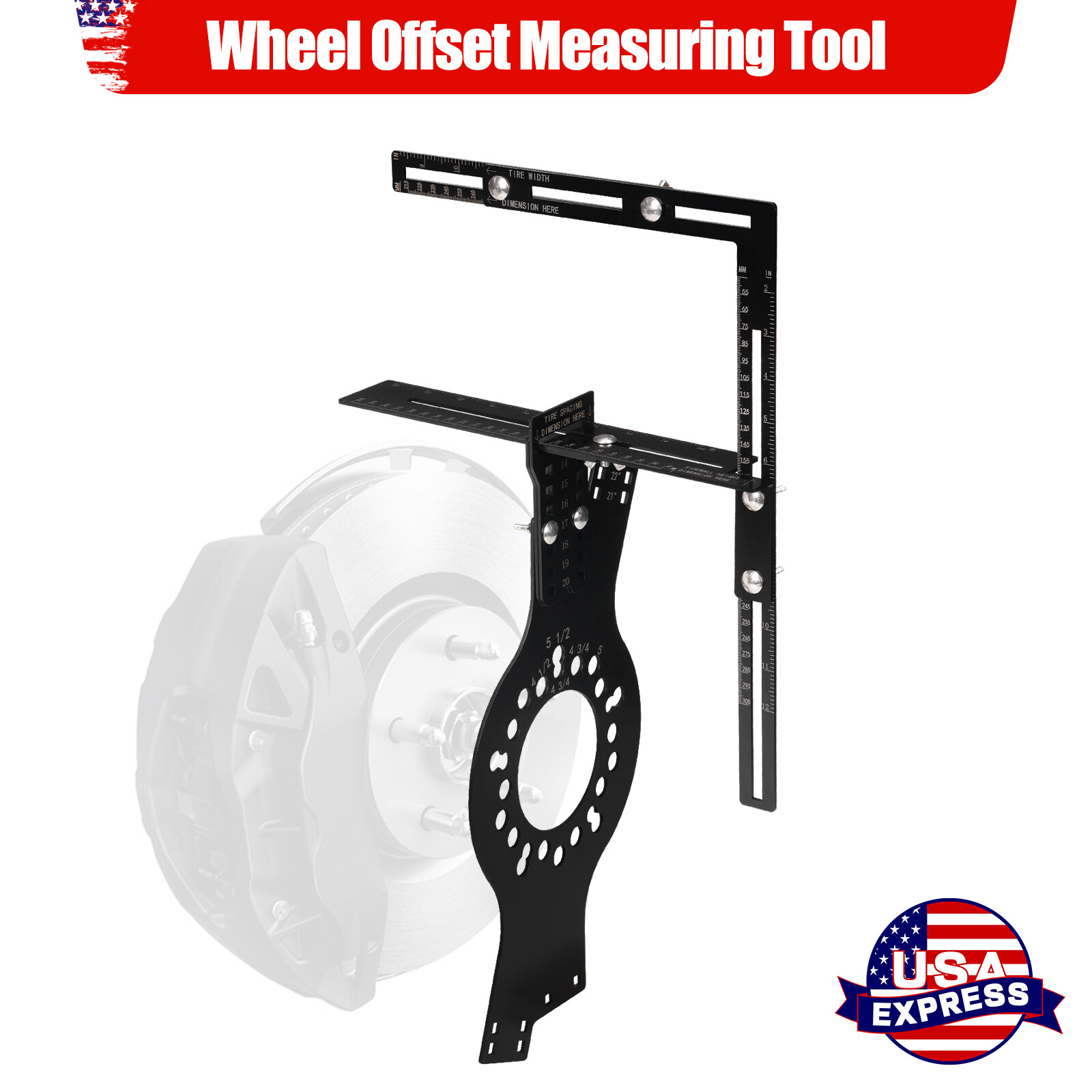 14″-22″ Wheel Fitment Simulator Tool For 5 Lug Pattern Wheel Installation Kits ﻿