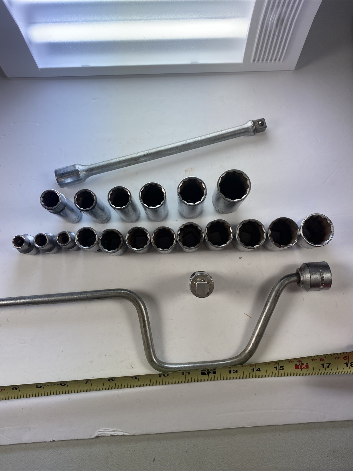 Vintage Fairmount USA Socket Set Lot 21 Pc Deep Std Handles SAE