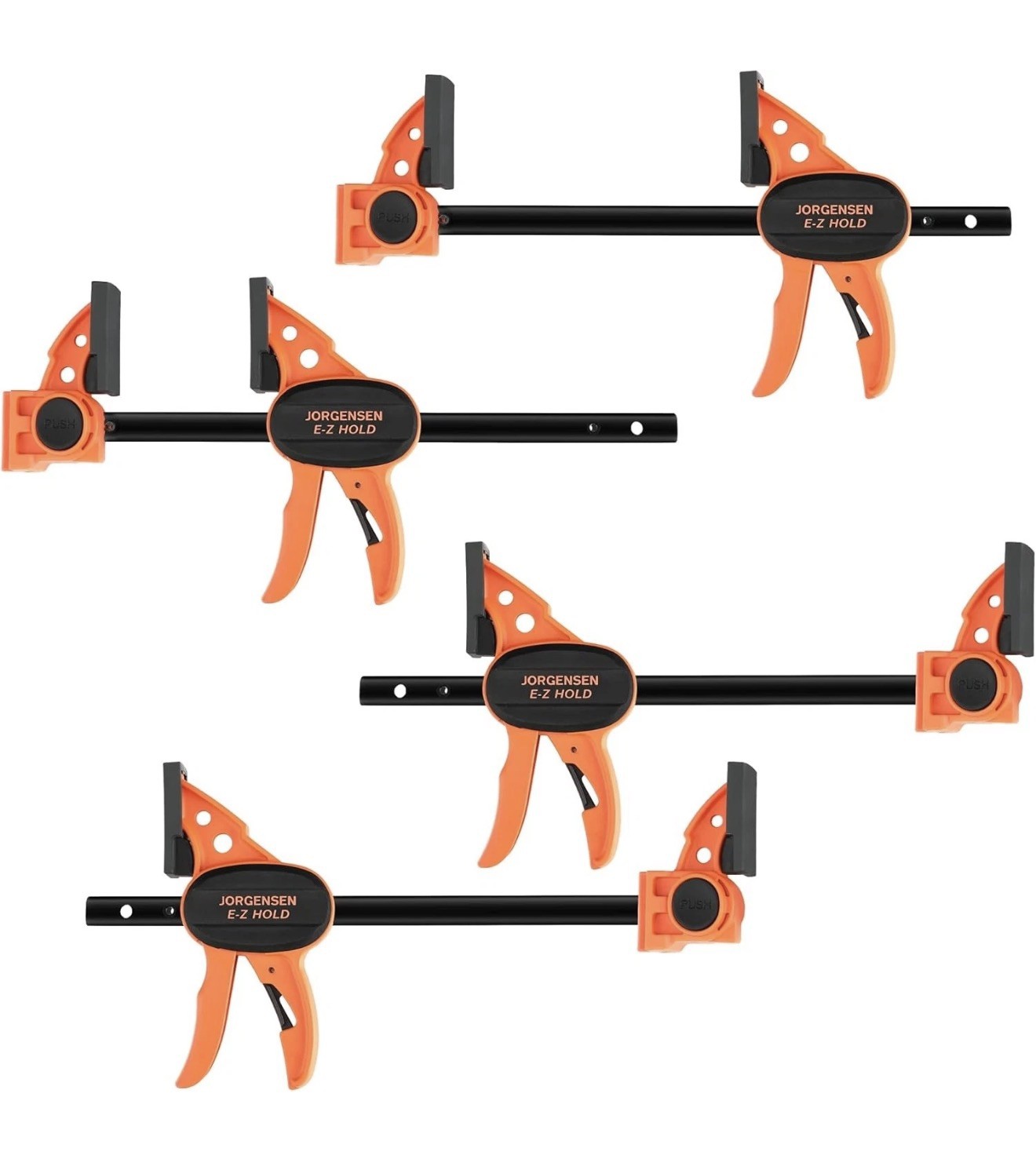 JORGENSEN 150 mm Woodworking Clamps 4-Pack, Splicable to 400 mm Ratchet Bar