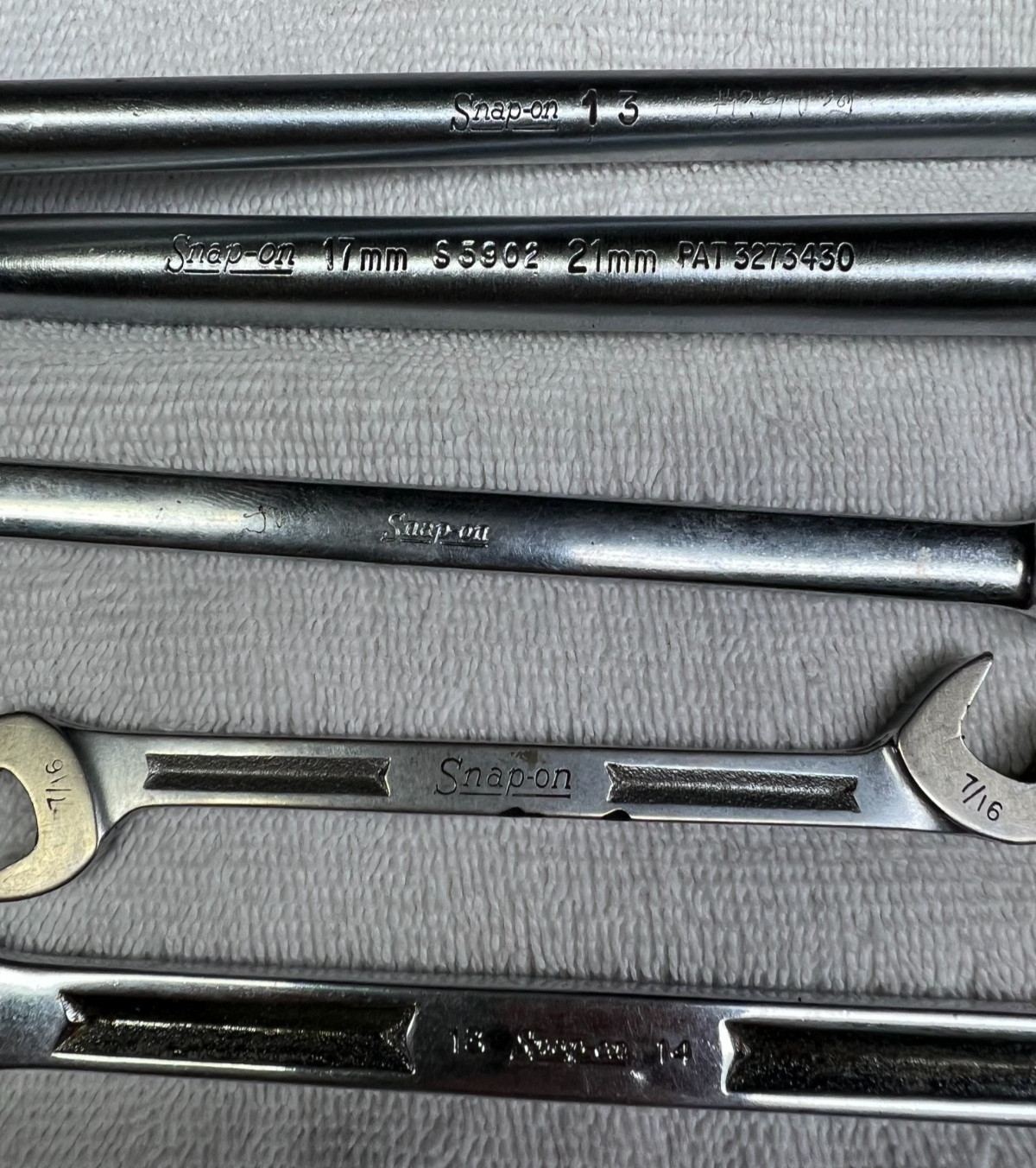 Snap on Wrenches Various Styles and Sizes Lot of 5
