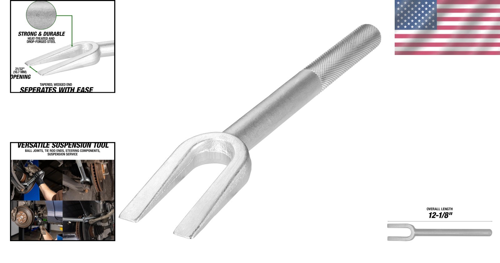Versatile Heavy-Duty 15/16 Inch Ball Joint Separator for Easy Tie Rod Removal